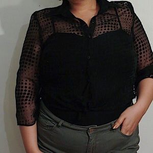 Vintage sheer black shirt